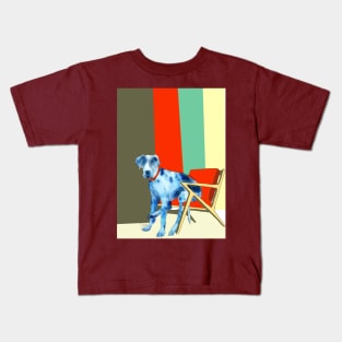 Great Dane in an Eames chair with Mid Century Design Kids T-Shirt